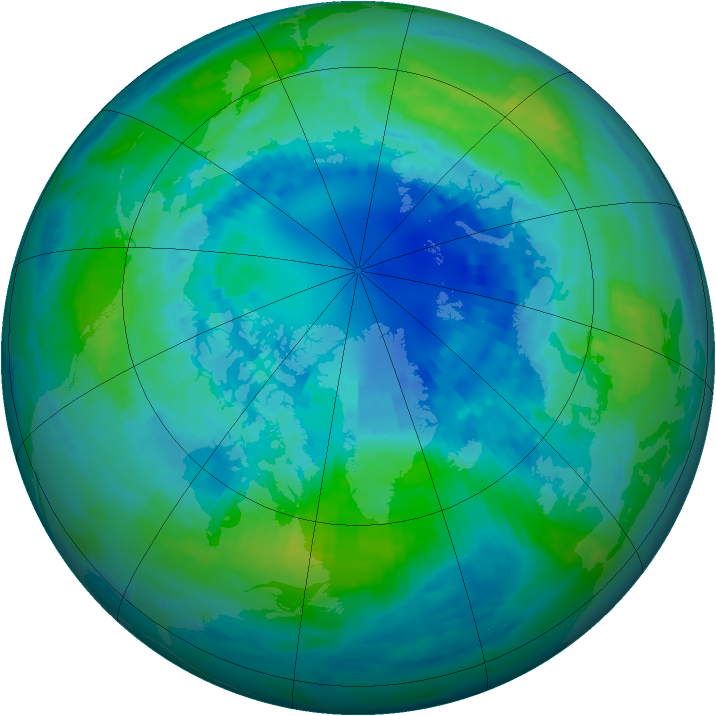 Arctic ozone map for 09 October 2002